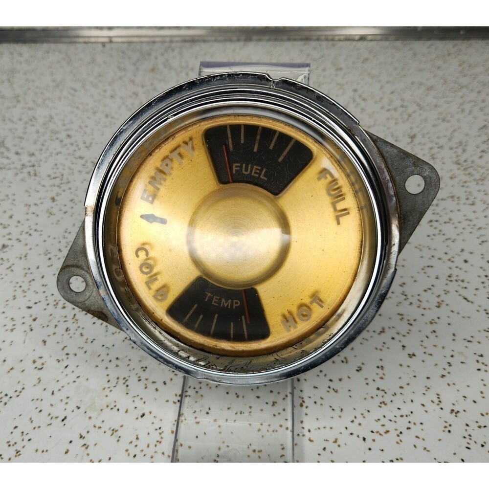 1942-1948 Nash Ambassador Fuel Gas & Temperature Temp Dash Gauge, 1946 1947 600